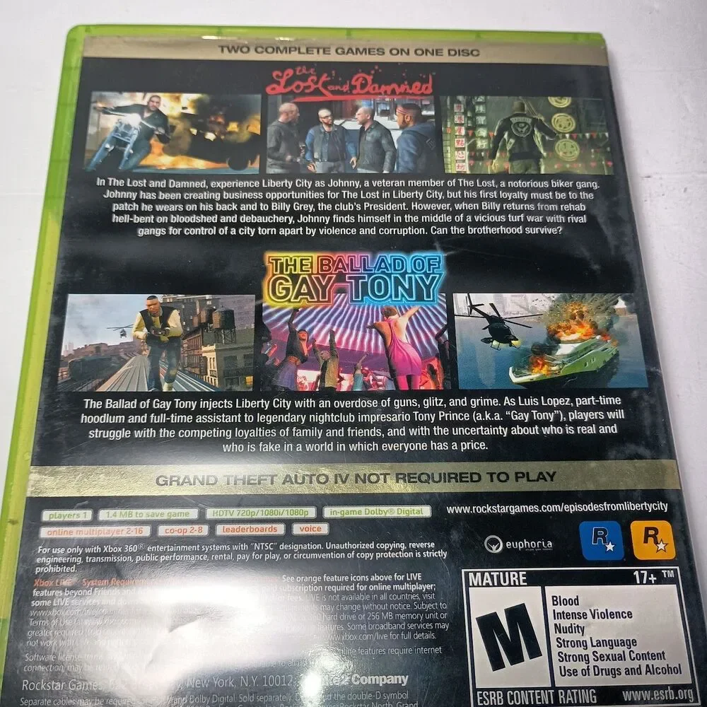 Grand Theft Auto: Episodes From Liberty City W/ Poster Xbox 360 CIB Video Game